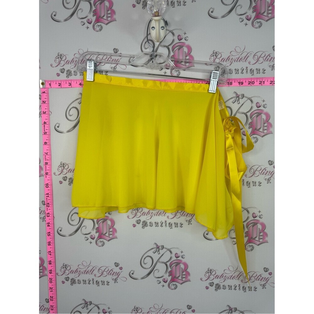 Wrap skirt tie up sunshine Bright Yellow Wrap Skirt - Women's Skirt